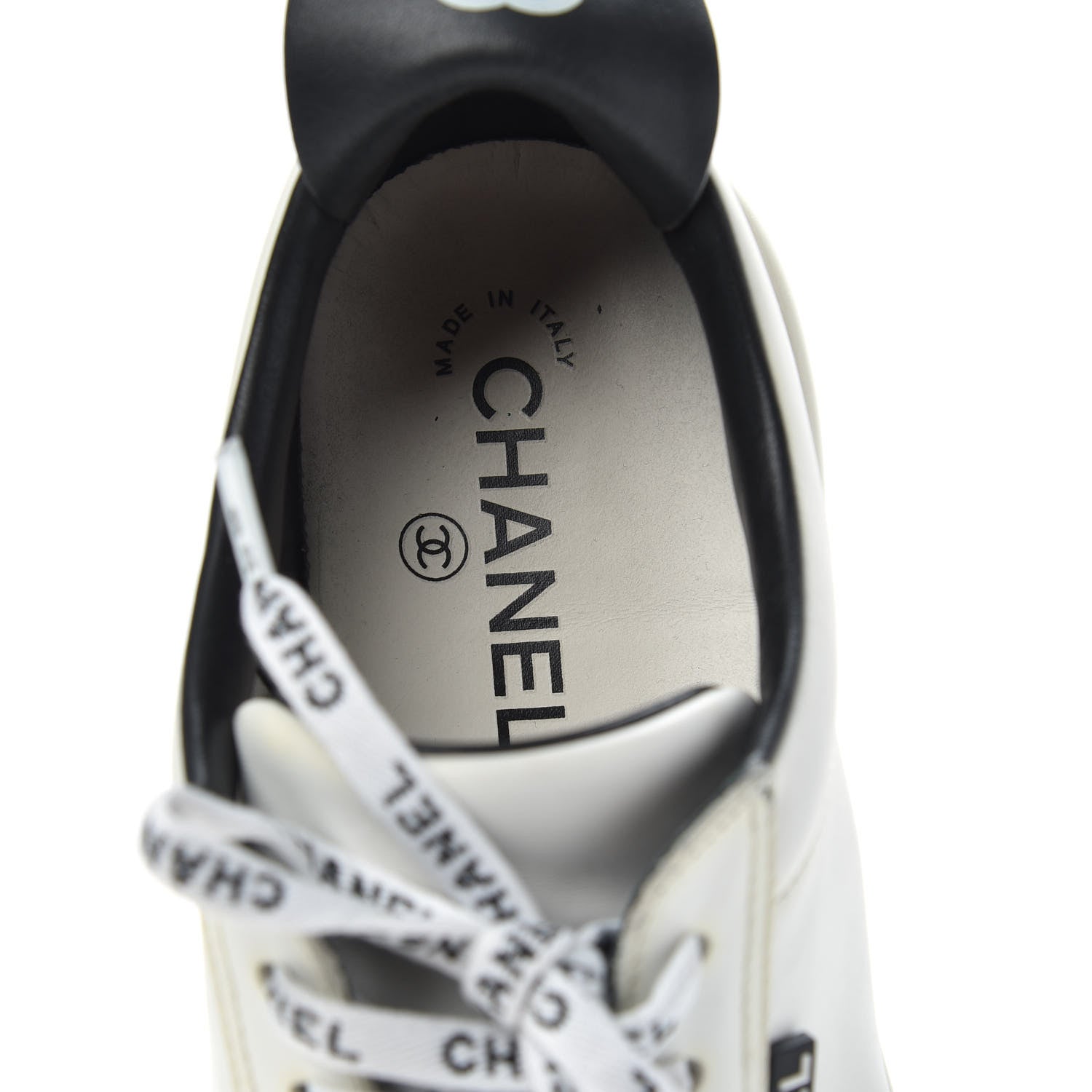 Chanel Calfskin CC Womens Sneakers 38.5 White 15 of 22