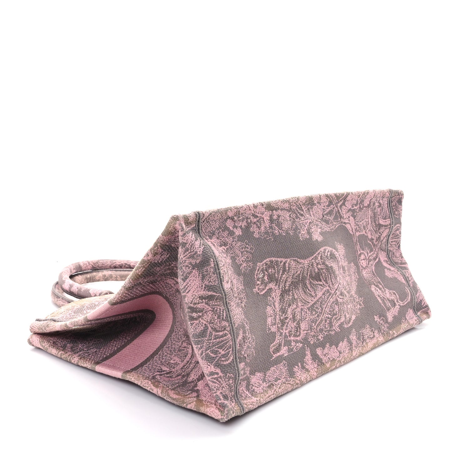 Canvas Embroidered Medium Dioriviera Toile De Jouy Book Tote Pink Grey