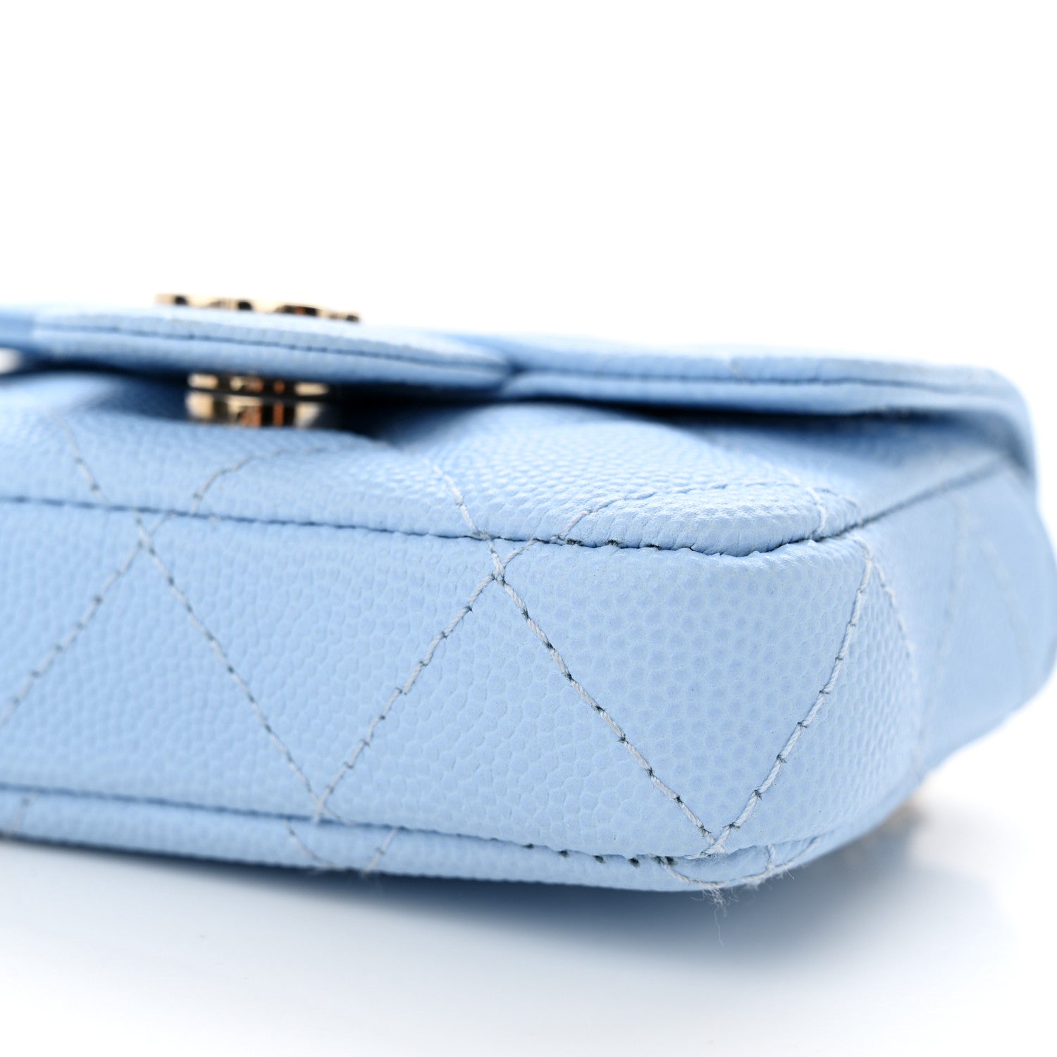 Chanel Caviar Quilted Mini Chain Belt Bag Light Blue 11 of 12