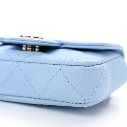 Chanel Caviar Quilted Mini Chain Belt Bag Light Blue 11 of 12