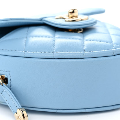 Chanel Lambskin Quilted CC In Love Heart Clutch With Chain Light Blue 9 of 10