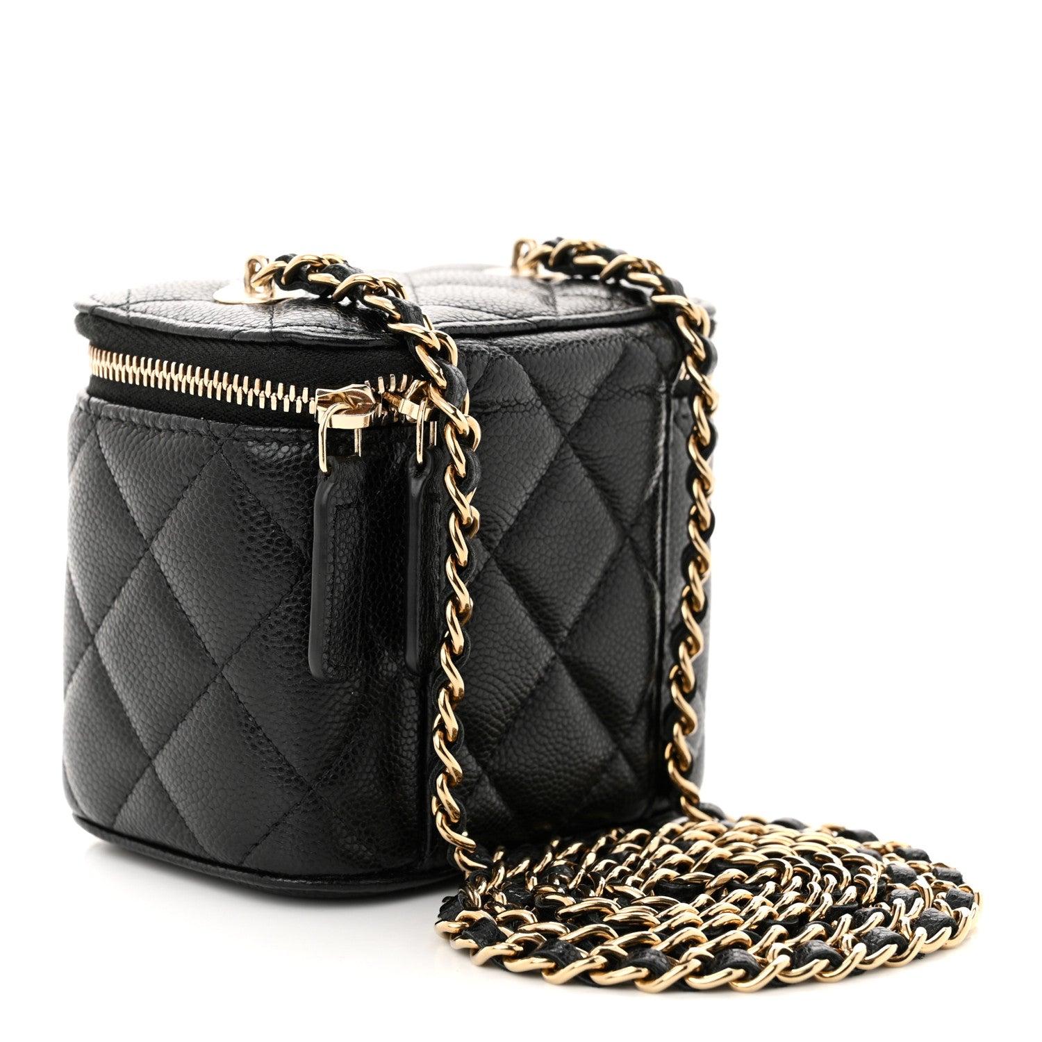 Chanel Caviar Quilted Mini Vanity Case With Chain Black 3 of 11