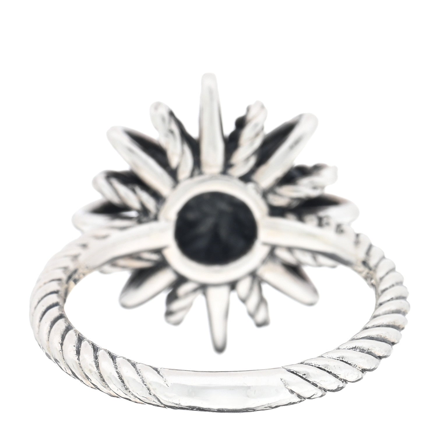 David Yurman Sterling Silver Diamond 16mm Starburst Ring 51 5.75 3 of 4