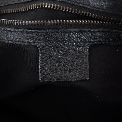 Gucci Monogram Bamboo Handle Shoulder Bag Black 8 of 9