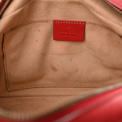 Gucci Calfskin Matelasse Small GG Marmont Chain Shoulder Bag Hibiscus Red 12 of 15