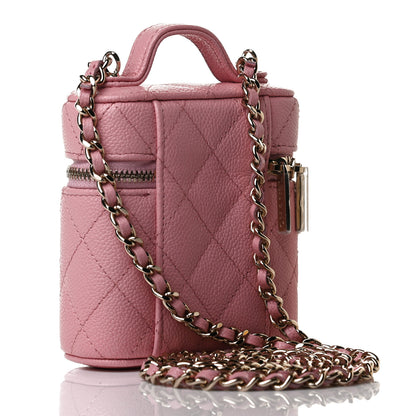Chanel Caviar Quilted Small Handle With Care Vanity Case With Chain Pink 3 of 13