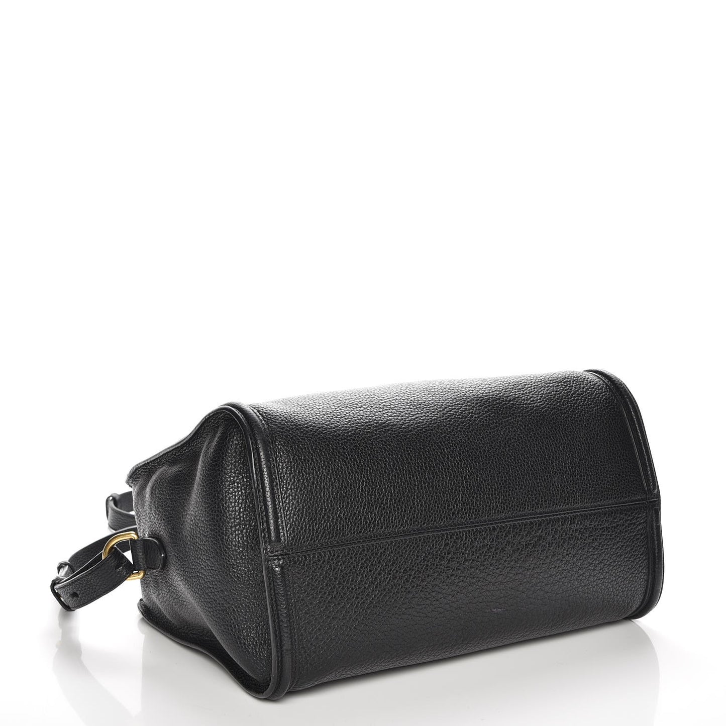 Pebbled Calfskin Small Skull Padlock Zip Around Tote Black