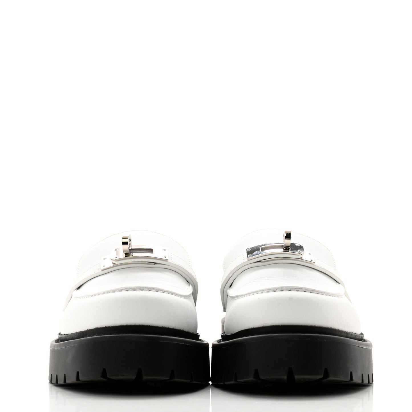 Calfskin Womens Icone Loafers 36 White