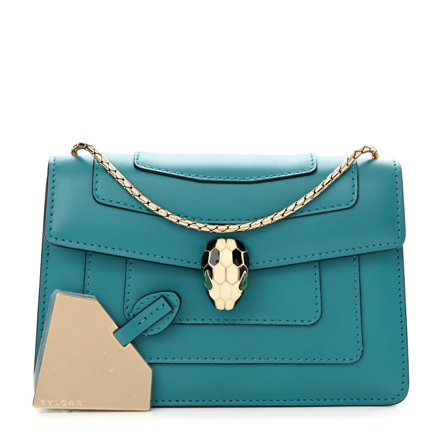 Bulgari Calfskin Serpenti Forever Small Crossbody Bag Green 1 of 11