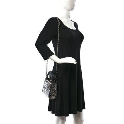 Christian Dior Smooth Calfskin Embroidered Mini Mosaic of Mirrors Lady Dior Black 2 of 11