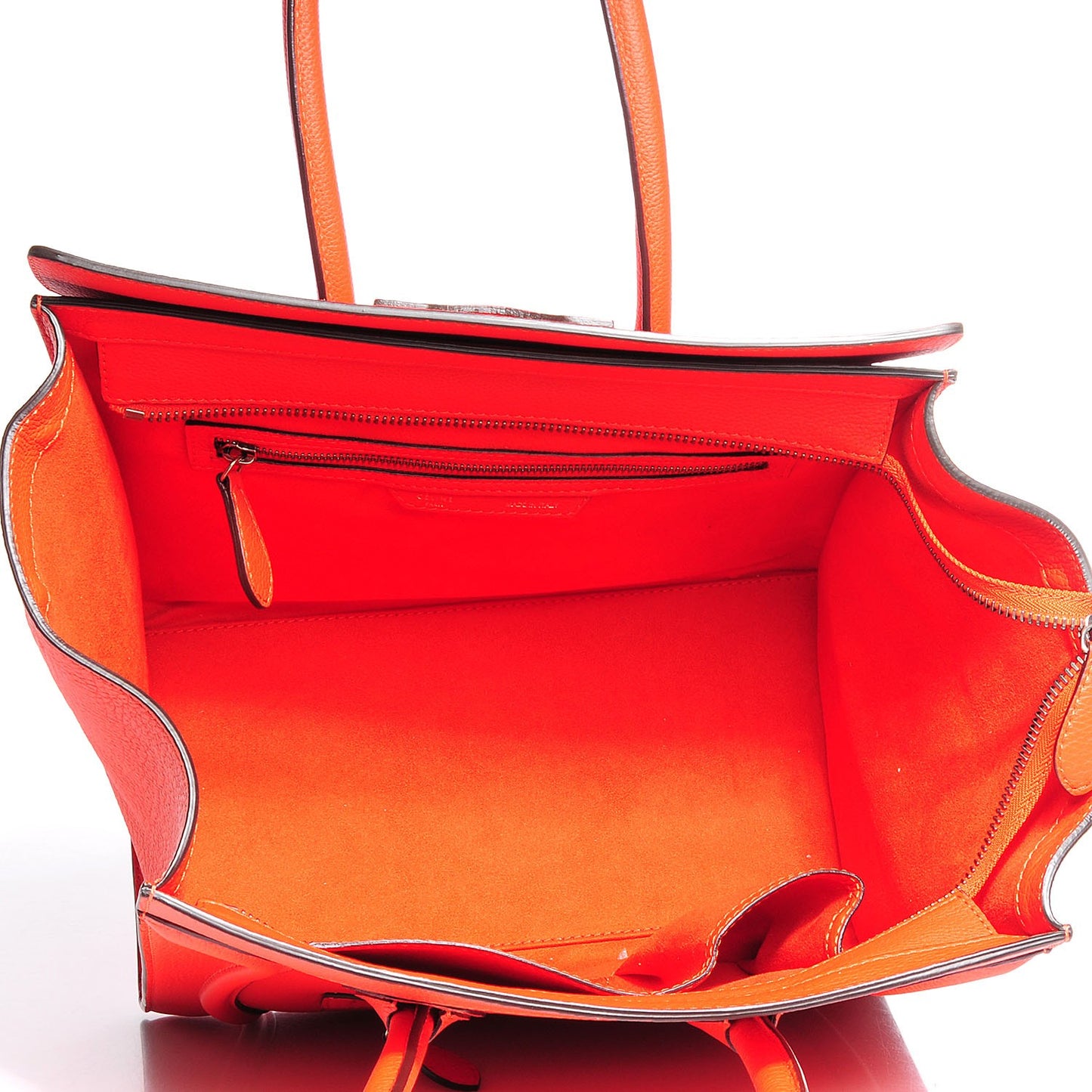 Drummed Calfskin Mini Luggage Vermillion