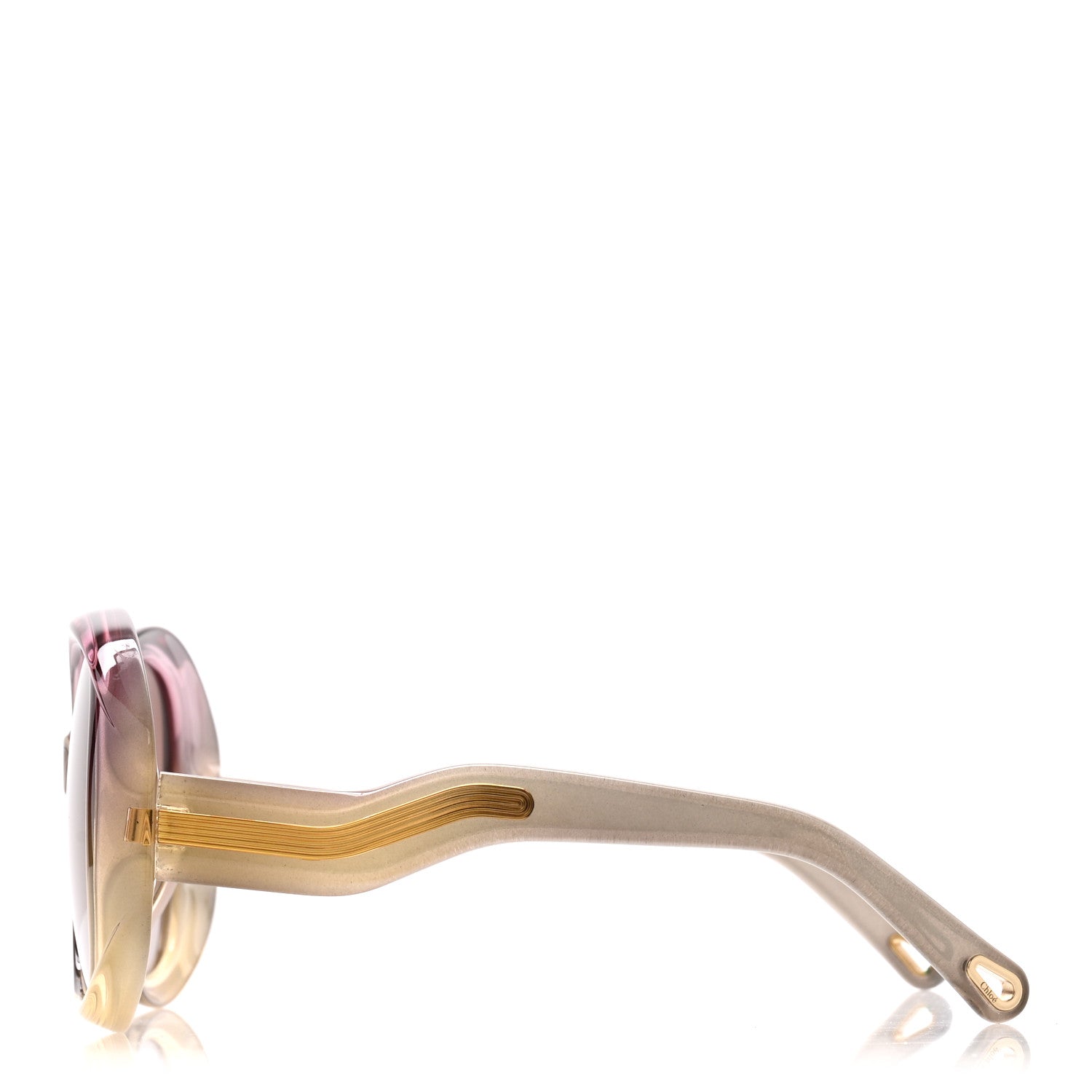 Chloe Oval Semi Transparent Qleo Sunglasses CE736SA Khaki 3 of 6