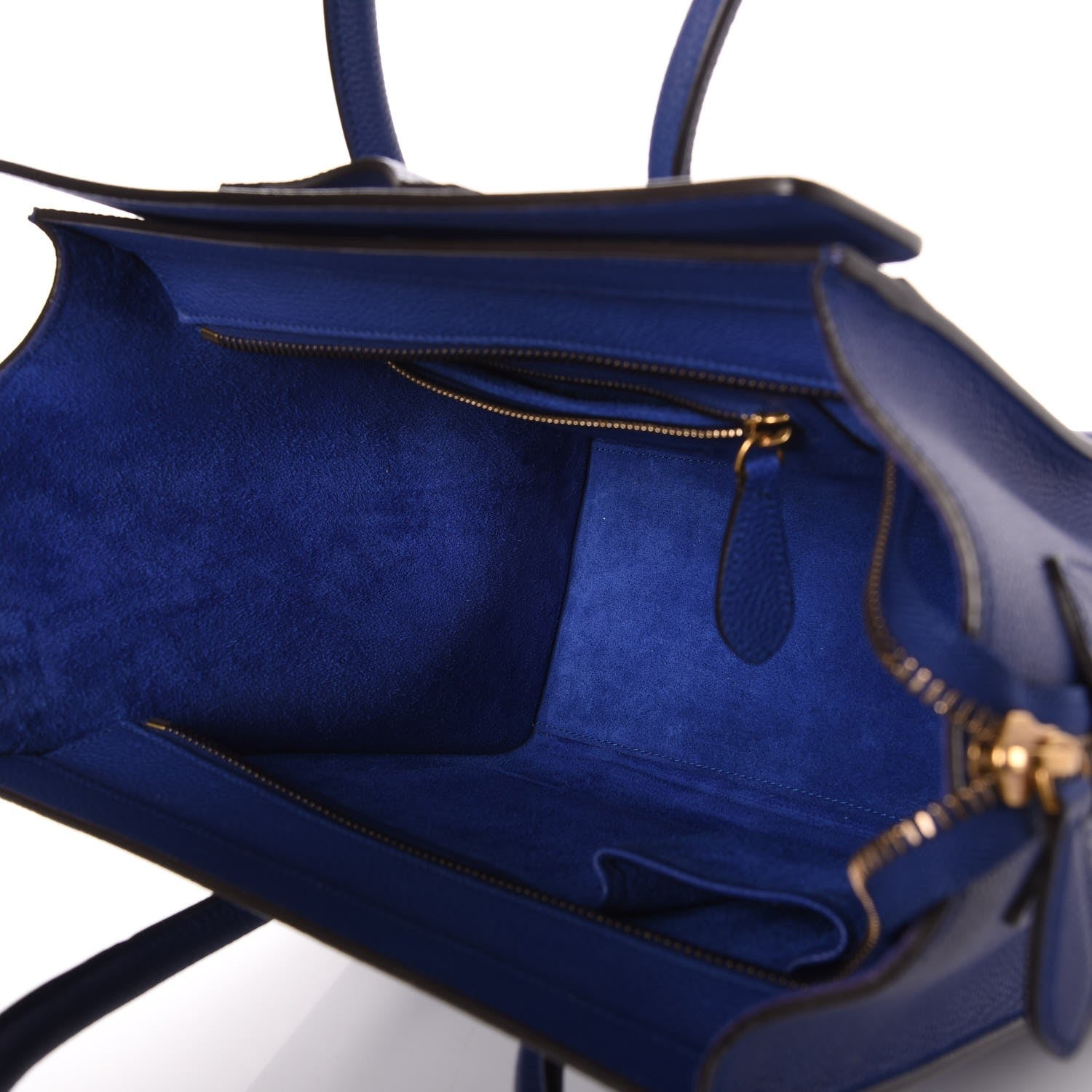 Celine Drummed Calfskin Micro Luggage Indigo 5 of 7