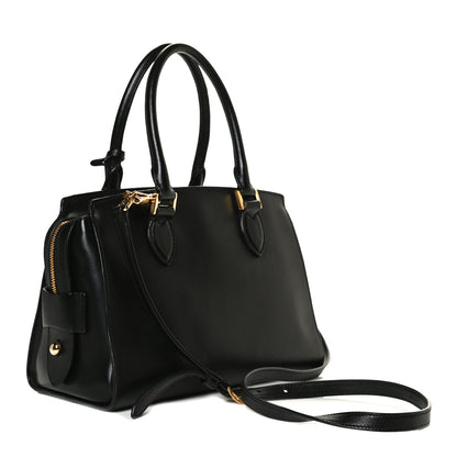 Prada Saffiano Soft Calfskin Double Handle Satchel Black 3 of 17