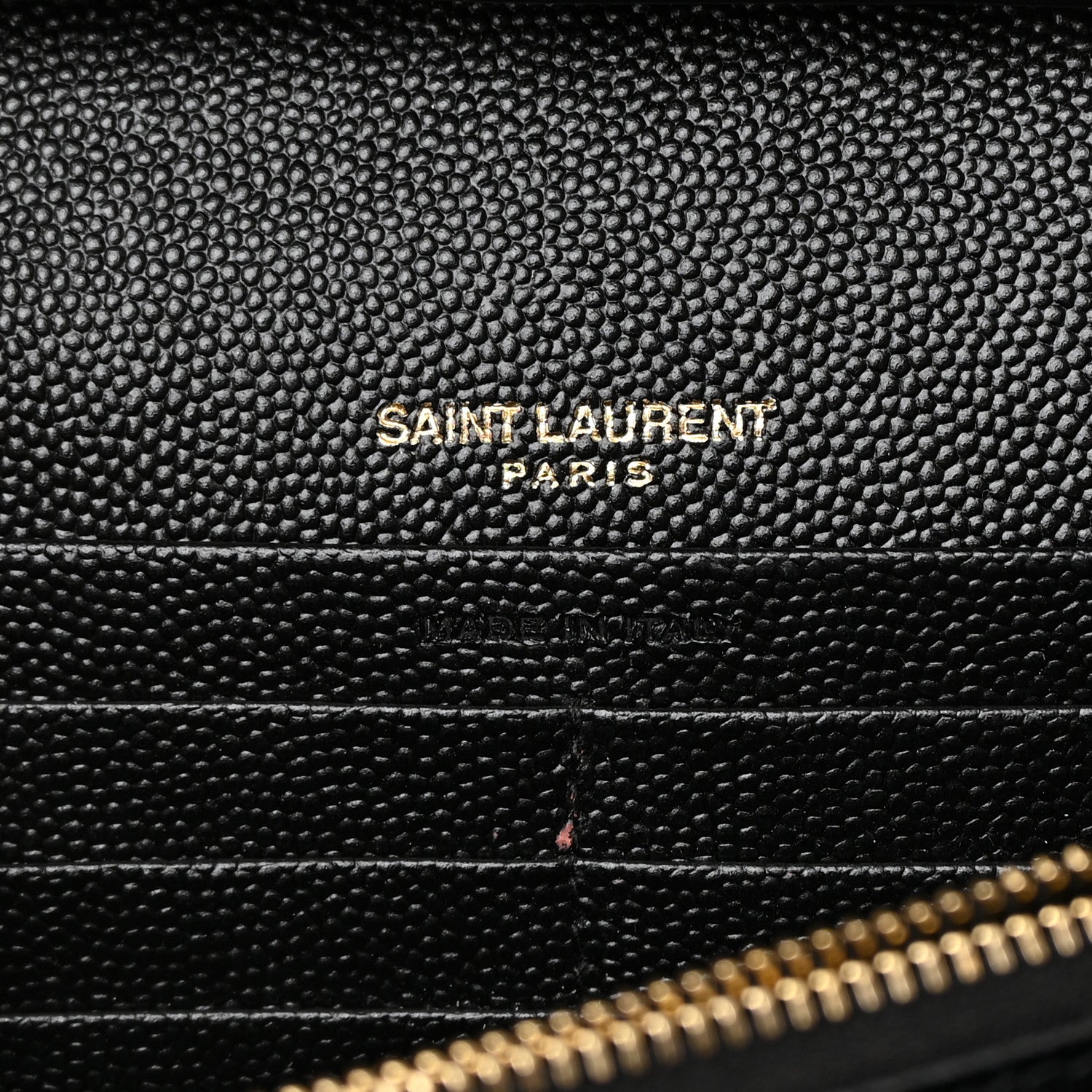 Saint Laurent Grain De Poudre Matelasse Chevron Monogram Chain Wallet Black 6 of 17