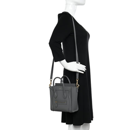 Celine Baby Drummed Calfskin Nano Luggage Kohl 2 of 11