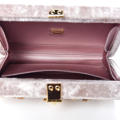 Dolce & Gabbana Velvet Crystal Floral Dolce Box Clutch Pink 5 of 8