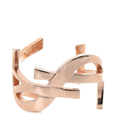 Saint Laurent Brass Monogram Medium Cuff Bracelet Rose Gold 1 of 4