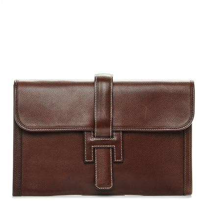 Hermes Evergrain Jige PM Clutch Havane 1 of 6