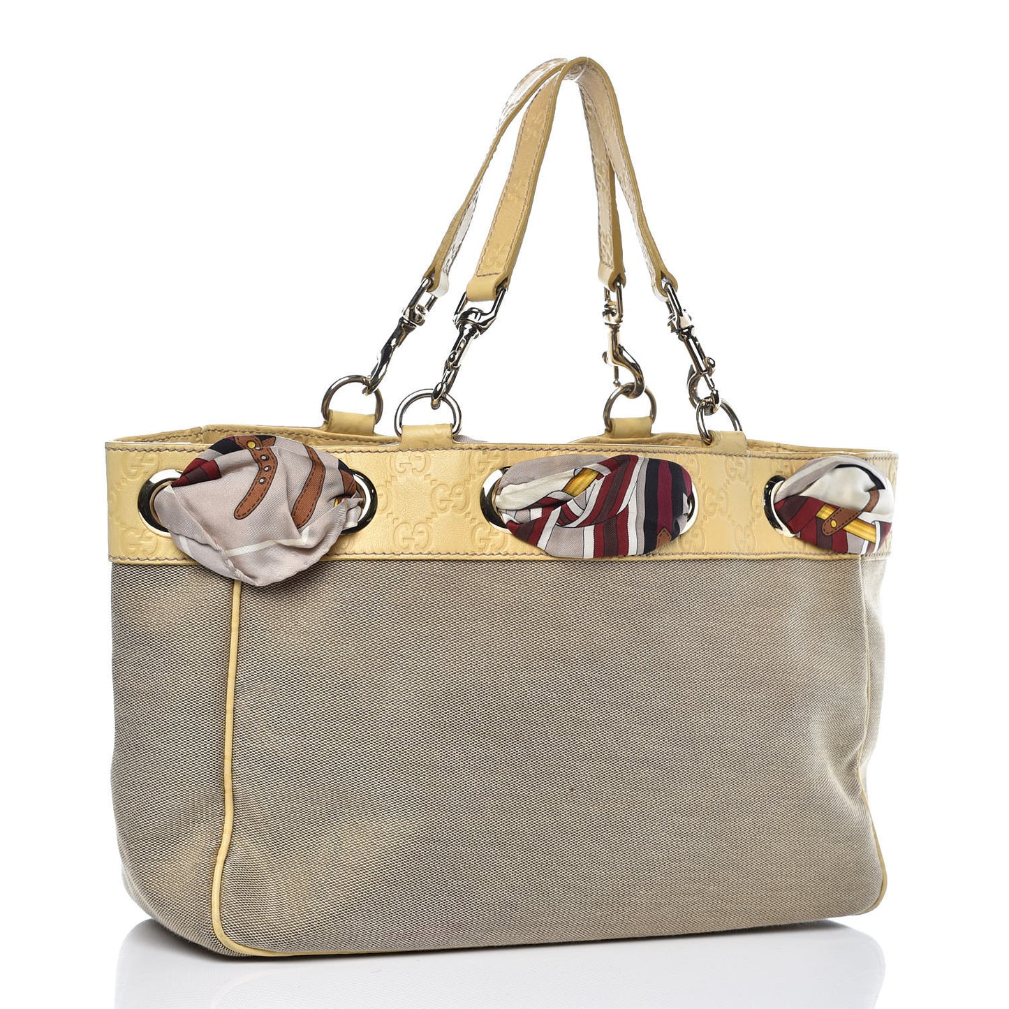 Canvas Guccissima Medium Positano Tote Beige