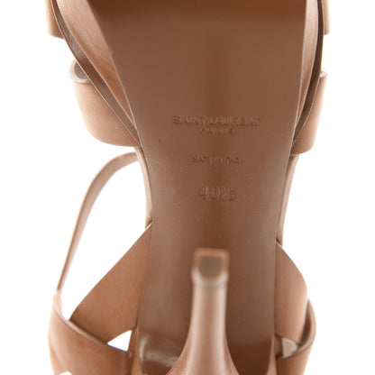 Saint Laurent Calfskin Tribute 105 Platform Sandals 40.5 Caramel 9 of 9