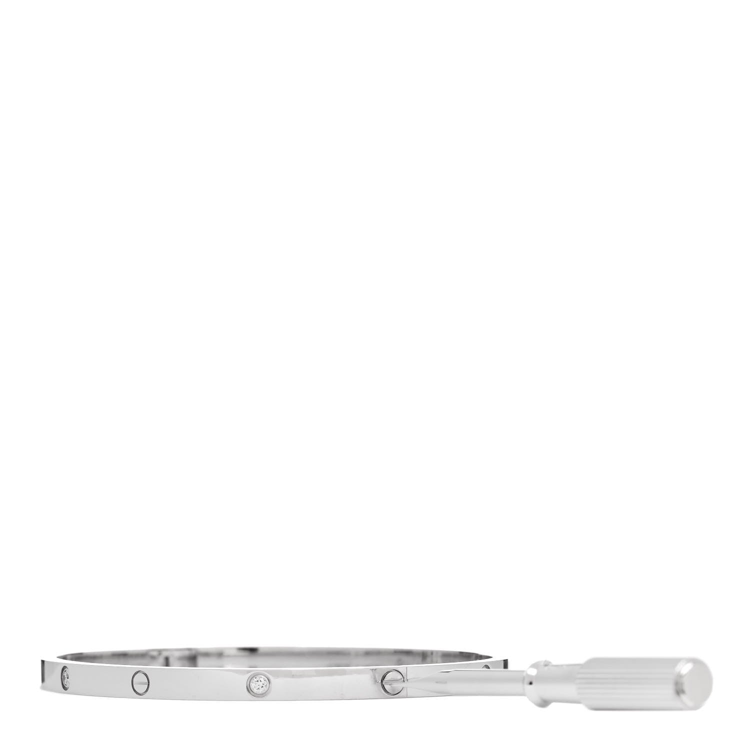 Cartier 18K White Gold 6 Diamond Small LOVE Bracelet 18 3 of 7