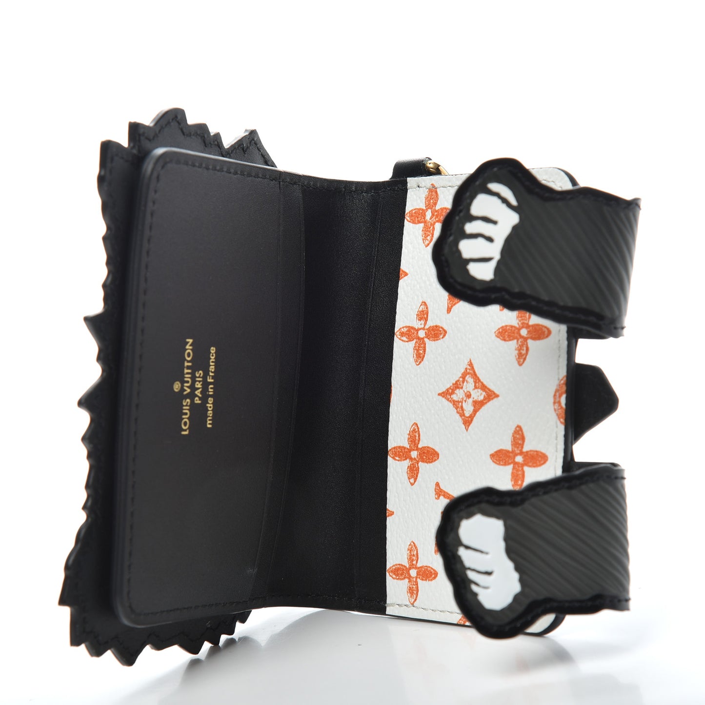 Epi Catogram Calfskin Cat Card Holder Black