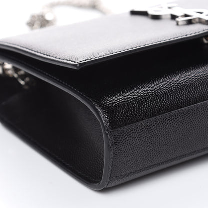 Saint Laurent Grain De Poudre Small Monogram Kate Satchel Black 8 of 9