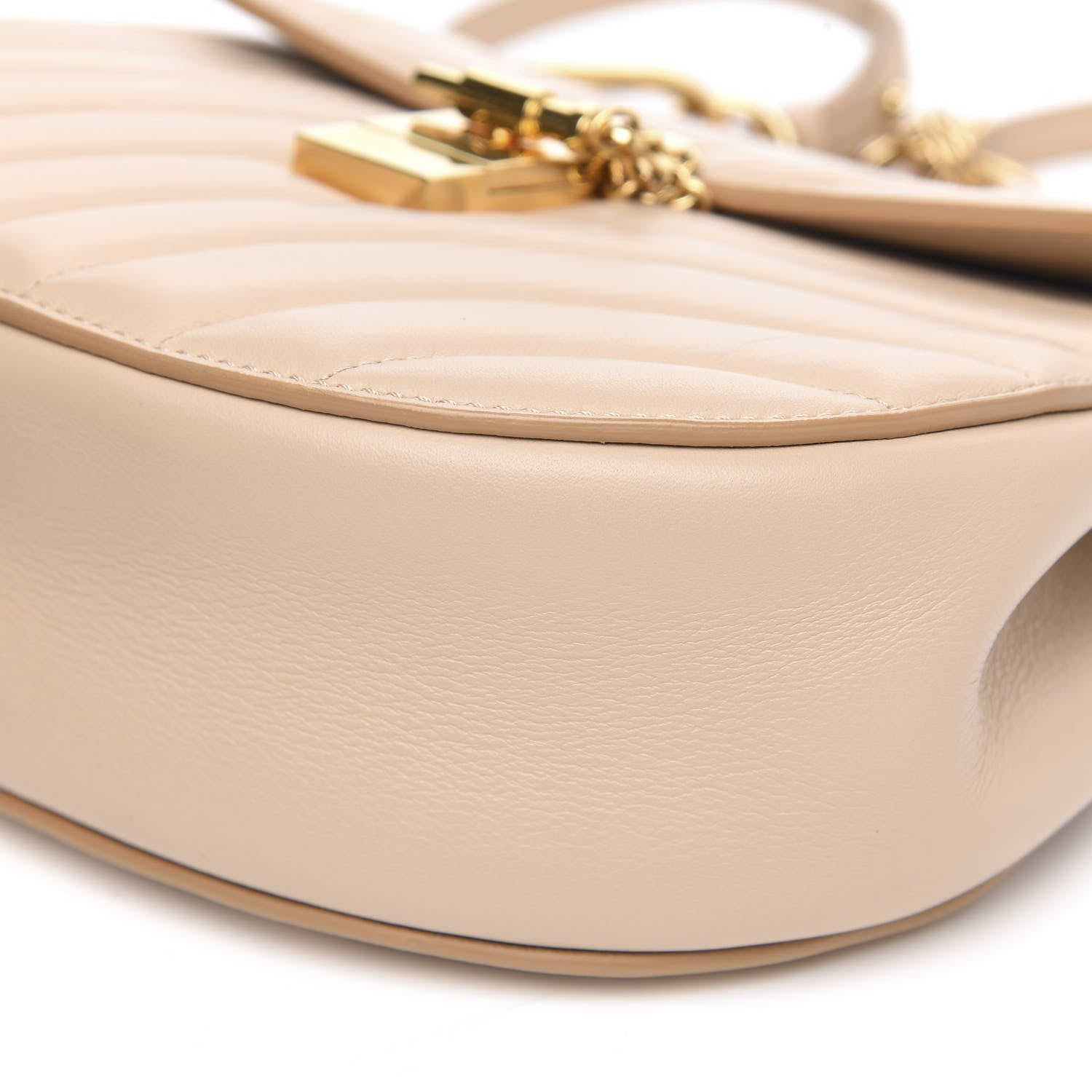 Chloe Calfskin Quilted Mini Drew Bijou Shoulder Bag Pearl Beige 9 of 11