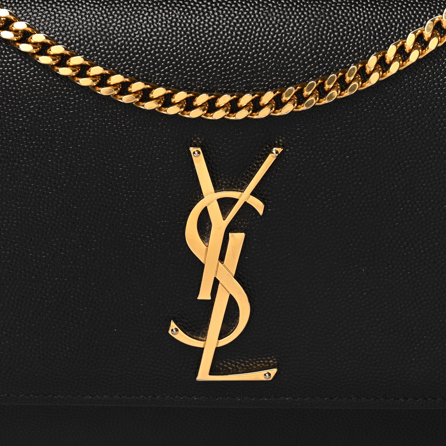 Saint Laurent Grain De Poudre Medium Classic Monogram Kate Satchel Black 7 of 10