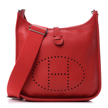 Hermes Taurillon Clemence Evelyne III PM Rouge Casaque 1 of 10