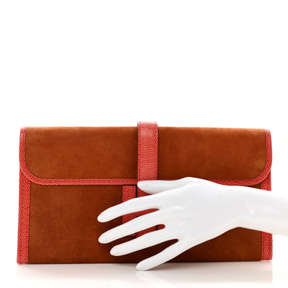 Hermes Veau Doblis Lizard Jige Elan 29 Clutch Orange Sanguine 2 of 7