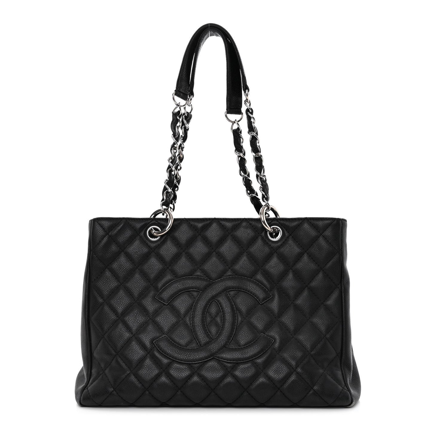 Caviar Quilted Grand Shopping Tote GST Black