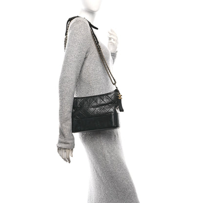 Chanel Aged Calfskin Quilted New Medium Gabrielle Hobo Black 2 of 10