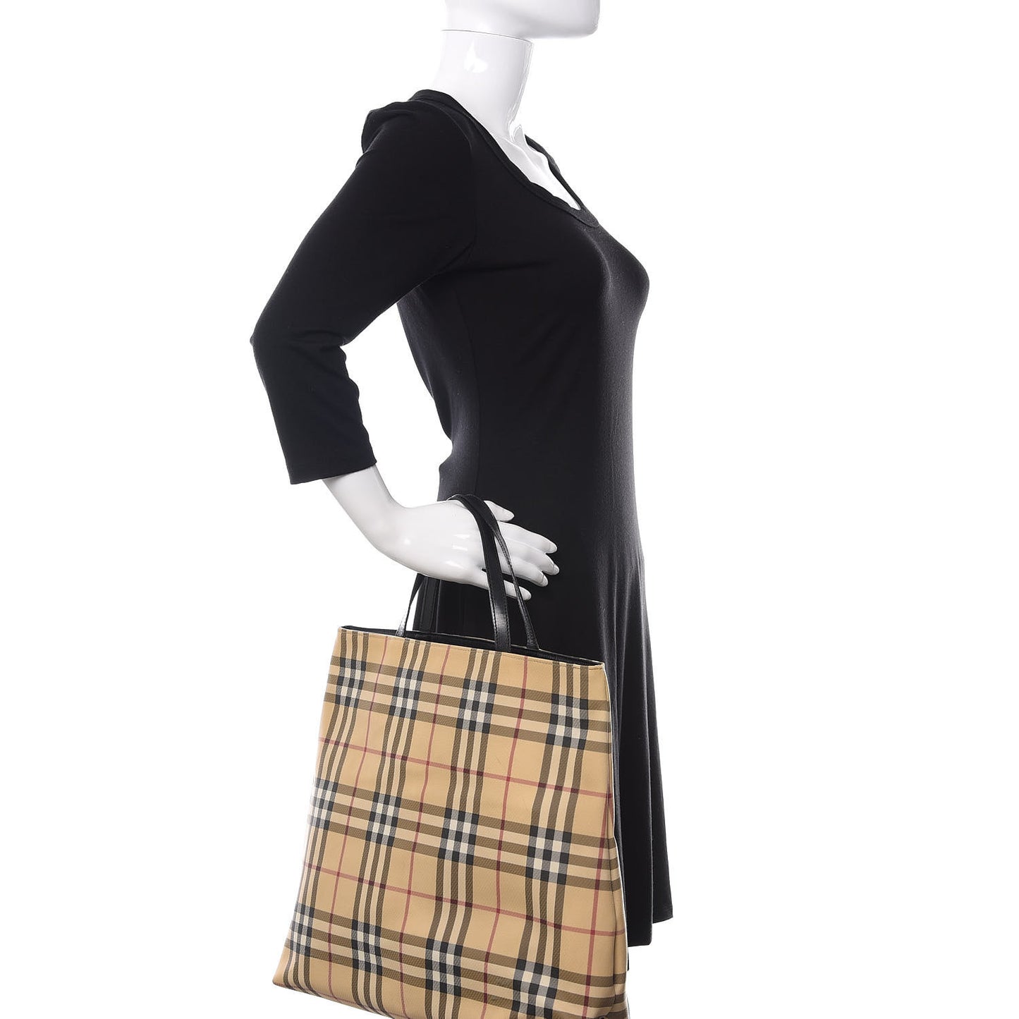 House Check Medium Tote Black