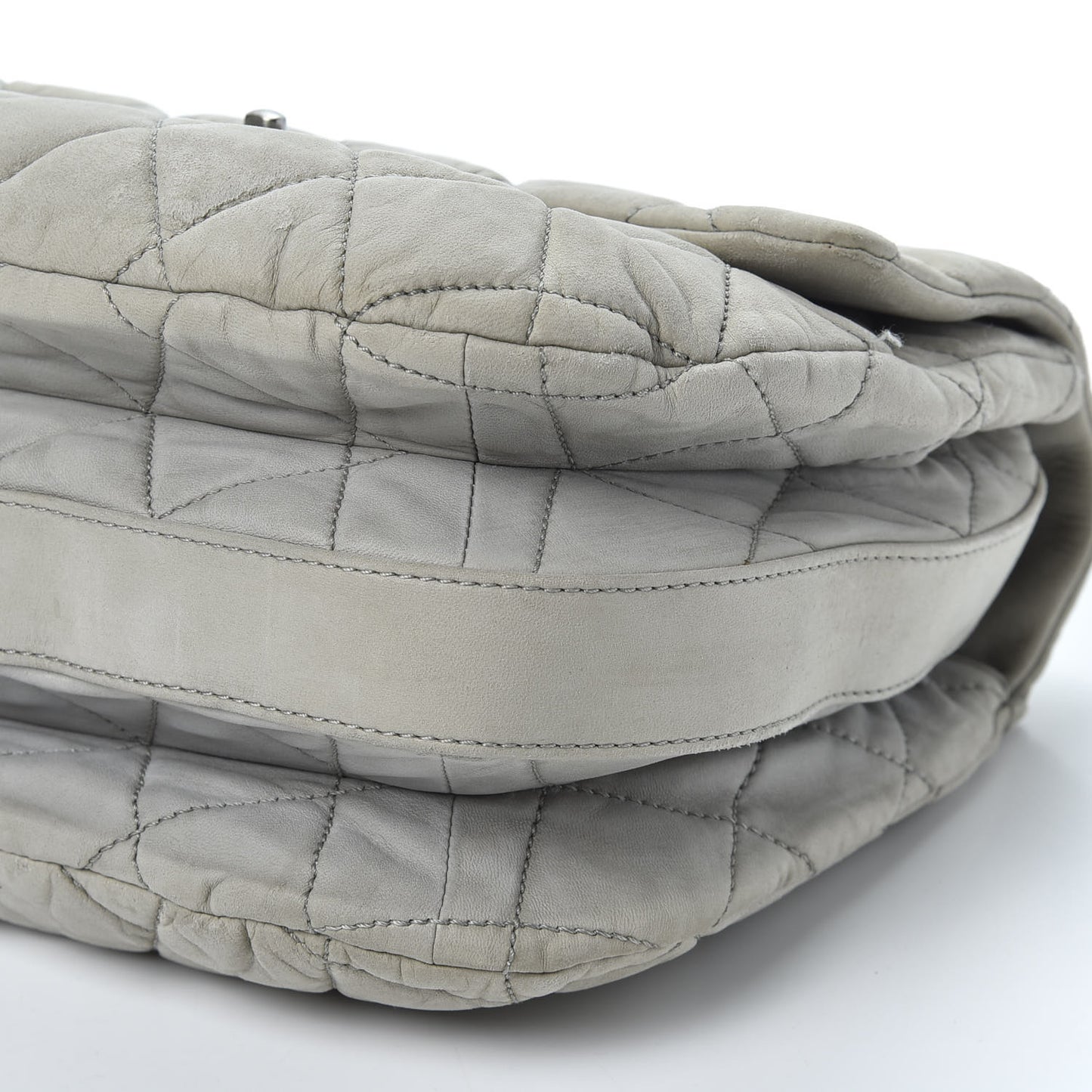Lambskin Quilted Large Chanel 3 Flap Grey