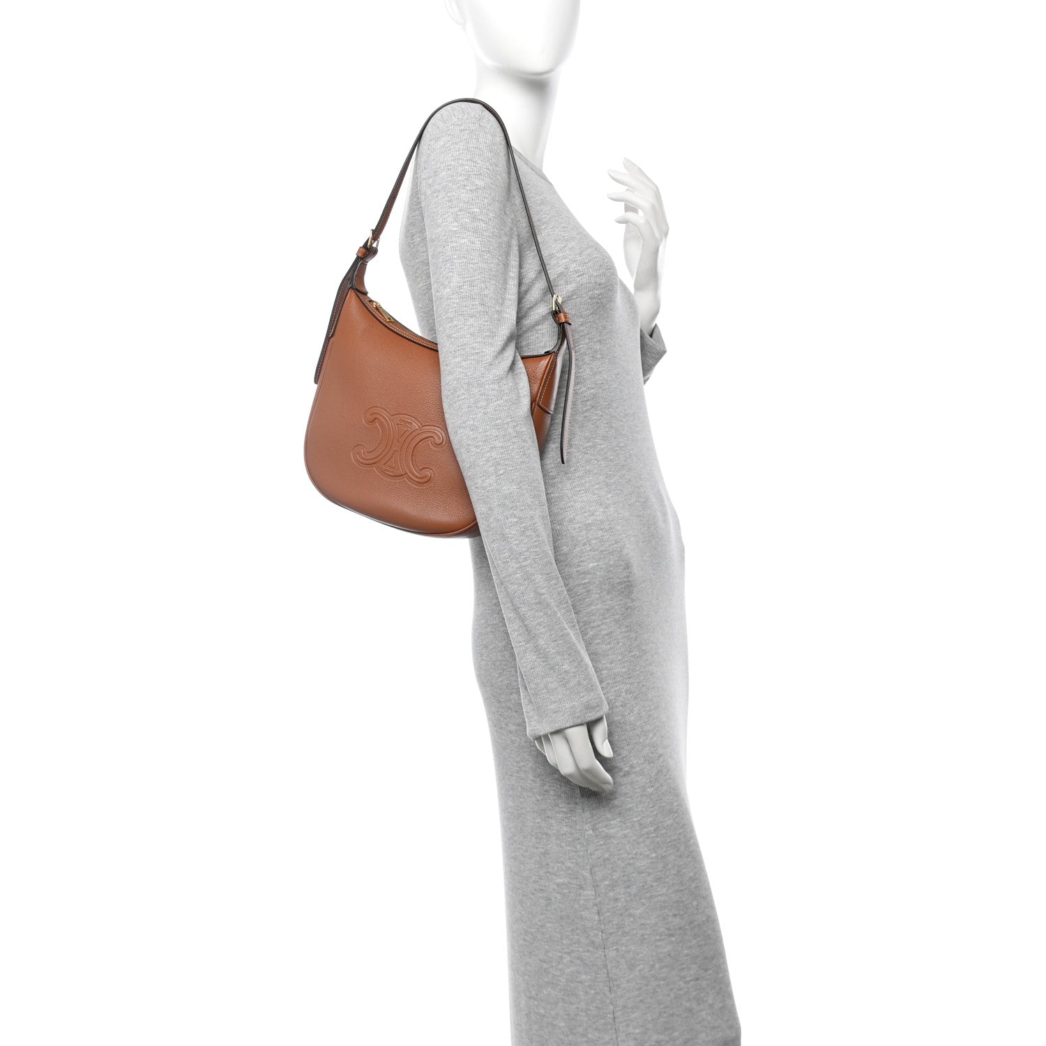 Celine Supple Calfskin Small Triomphe Heloise Shoulder Bag Tan 2 of 10