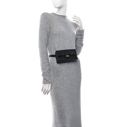 Chanel Grained Calfskin Quilted 2.55 Reissue Flap Belt Bag Clutch Black 2 of 9