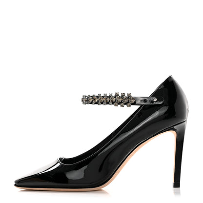 Jimmy Choo Patent Crystal Malva 85 Pumps 37 Black 1 of 7