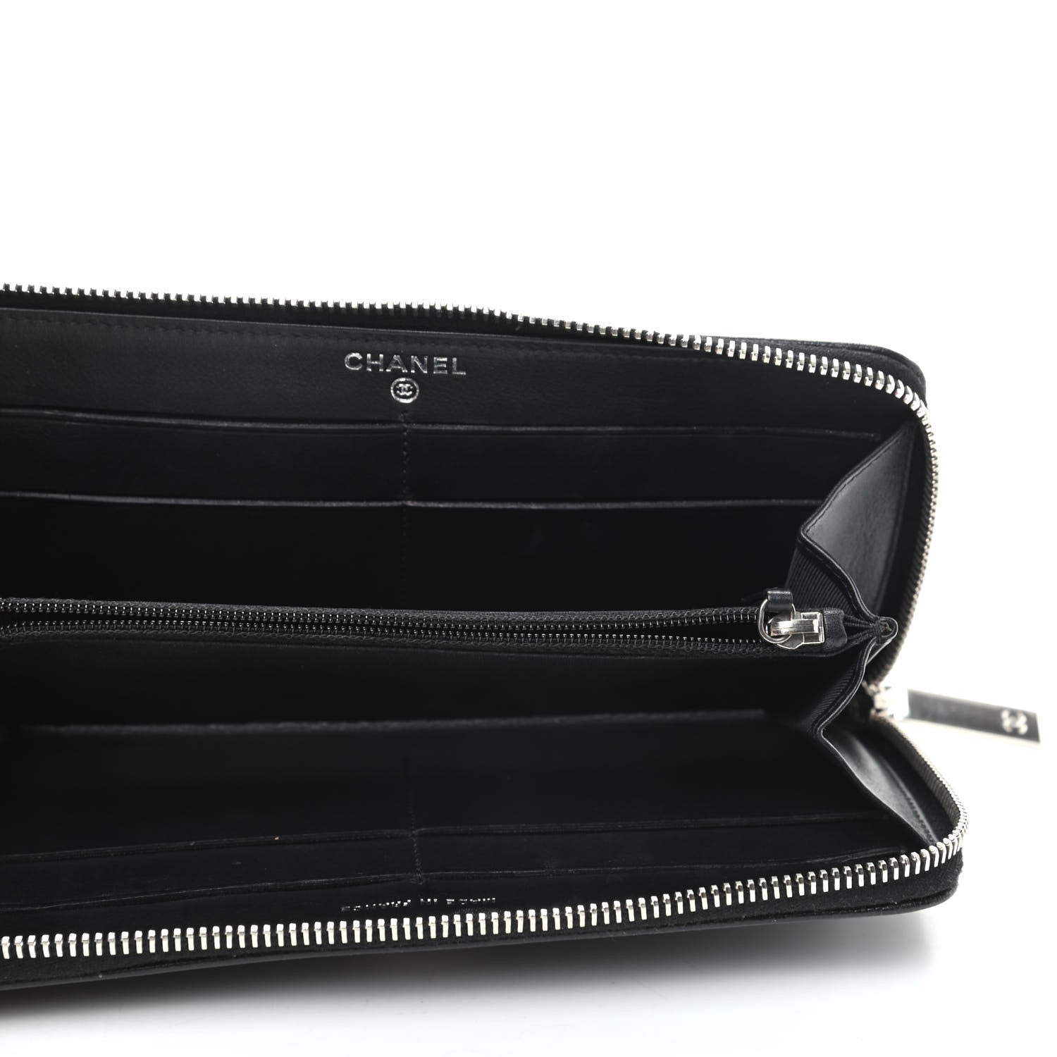 Chanel Caviar Sevruga Zip Around Wallet Black 5 of 9