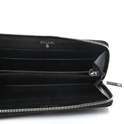 Chanel Caviar Sevruga Zip Around Wallet Black 5 of 9