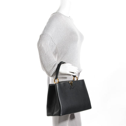 Louis Vuitton Taurillon Capucines MM Black 2 of 6