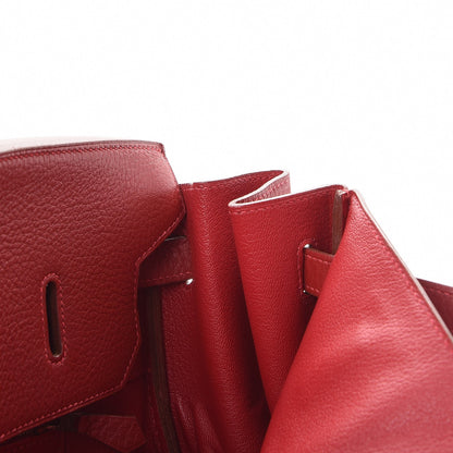 Hermes Taurillon Clemence Birkin 40 Rouge Casaque 13 of 46
