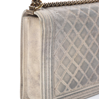 Chanel Iridescent Calfskin Quilted Large Boy Flap Beige 10 of 13