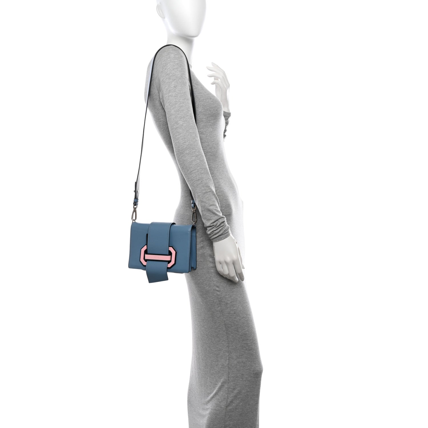Prada City Calf Plex Ribbon Bag Astrale Rosa 2 of 11