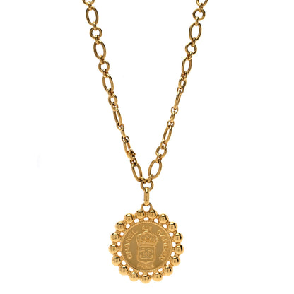 Chanel Metal CC Rue Cambon Medallion Chain Necklace Gold 1 of 4