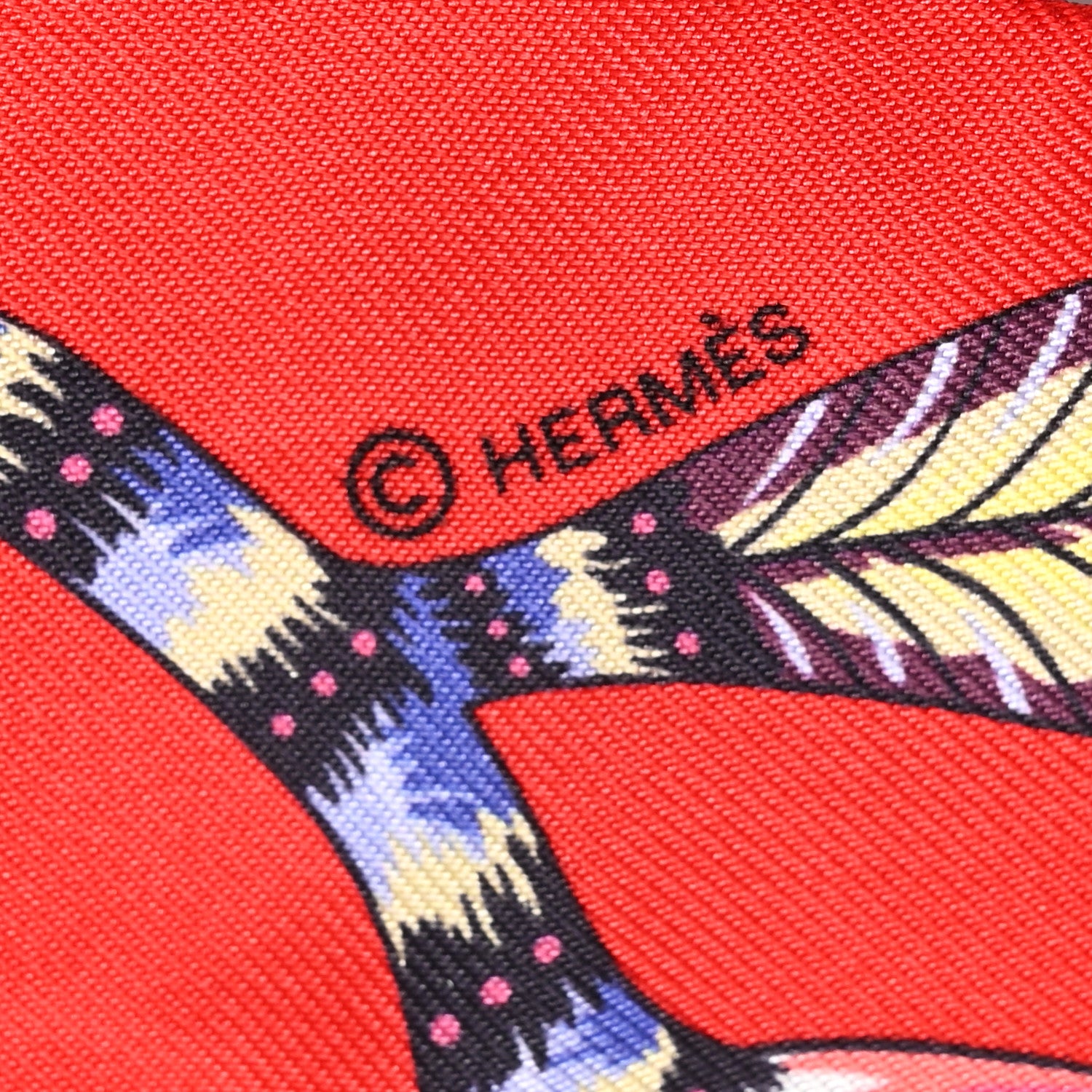 Hermes Silk The Savana Dance Twilly Rouge Parme Corail 4 of 5