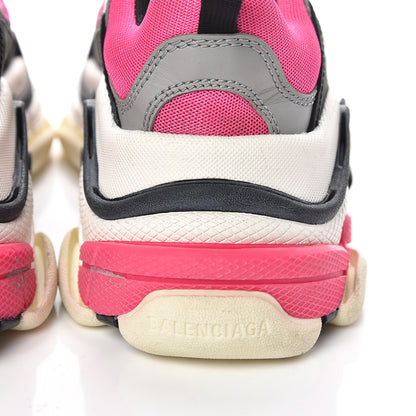 Balenciaga Fabric Mesh Womens Triple S Sneakers 37 Fluo Pink Grey White 12 of 12