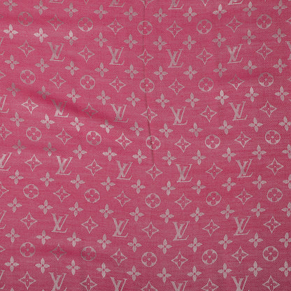 Louis Vuitton Silk Wool Monogram Denim Shawl Pivoine 4 of 5