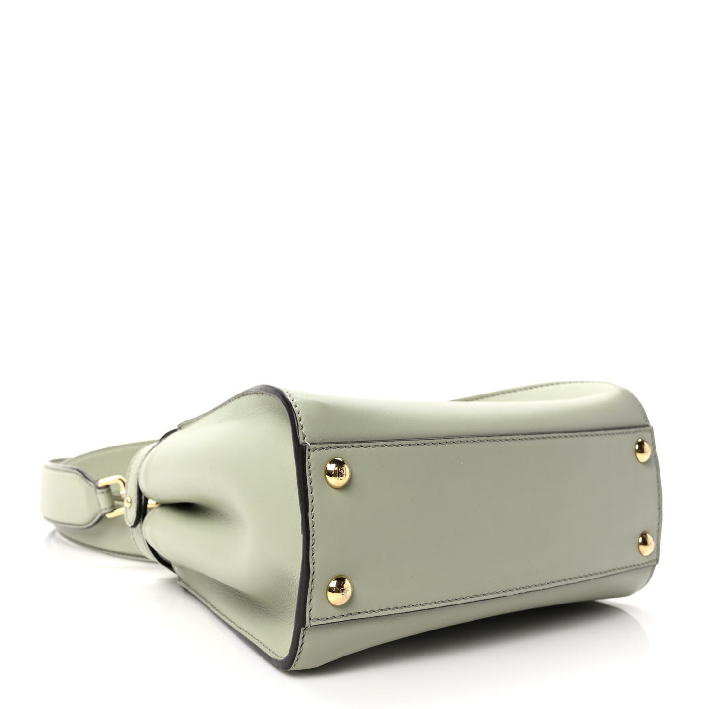 Vitello Seta Canvas FF Embroidered Mini Peekaboo Iconic Satchel Green Tea
